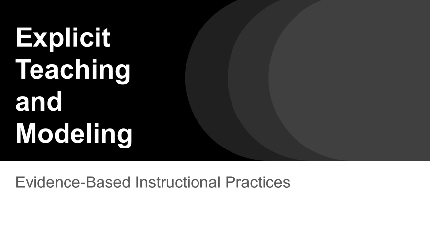 Explicit Teaching and Modeling